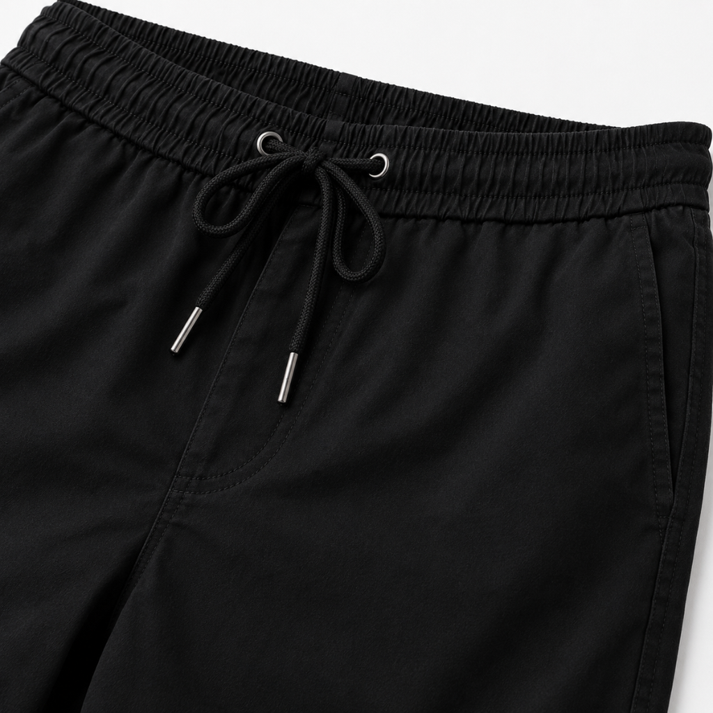Premium Cotton Blend Drawstring Shorts – Black | Lound Clarry