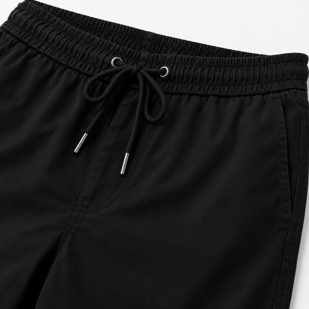 Premium Cotton Blend Drawstring Shorts – Black | Lound Clarry