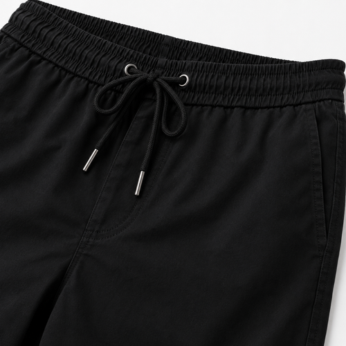 Premium Cotton Blend Drawstring Shorts – Black | Lound Clarry