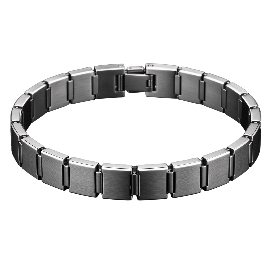 Premium Stainless Steel Square Link Bracelet – Silver | Lound Clarry