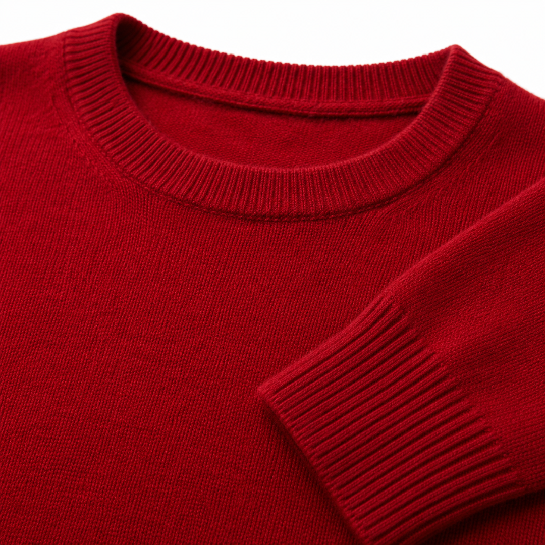 Cashmere Blend Crew Neck Sweater – Red | Lound Clarry