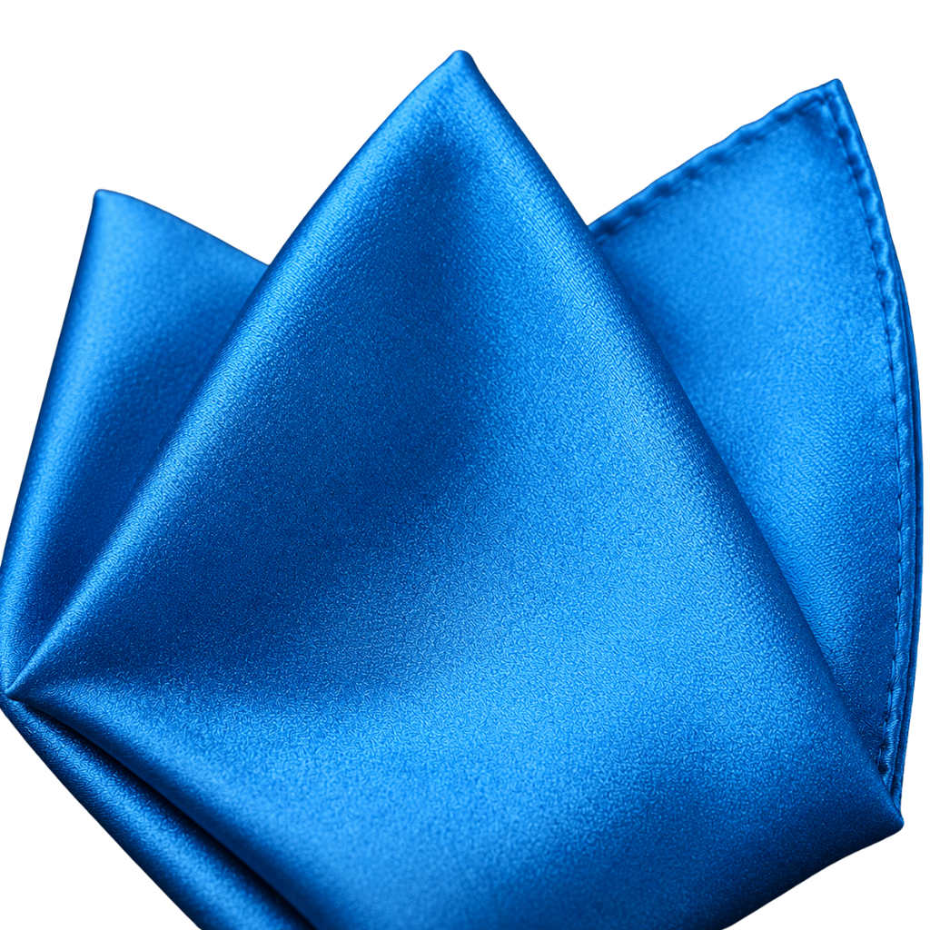 Premium Satin Pocket Square – Cyan Blue | Lound Clarry