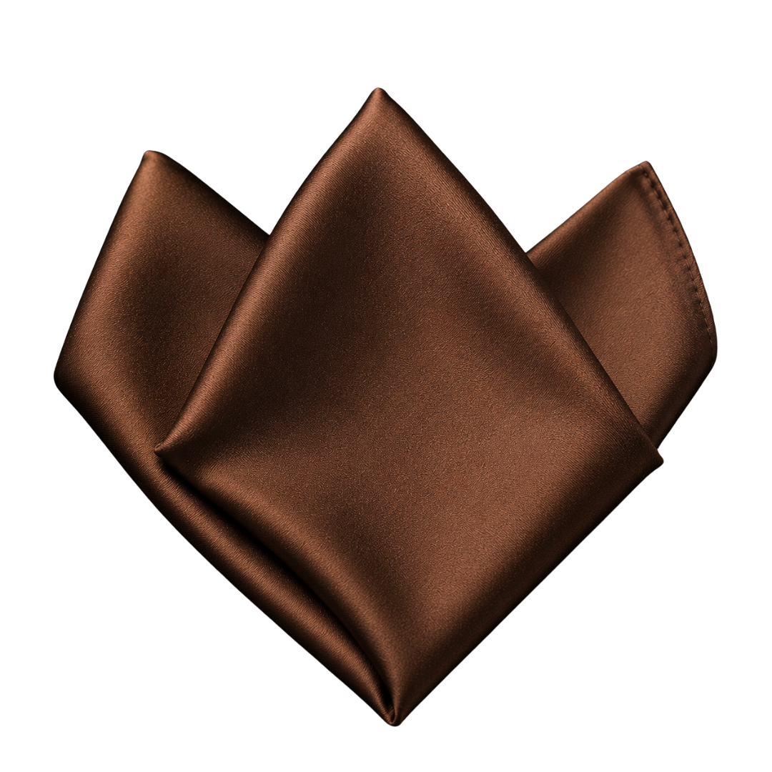 Premium Satin Pocket Square – Brown | Lound Clarry