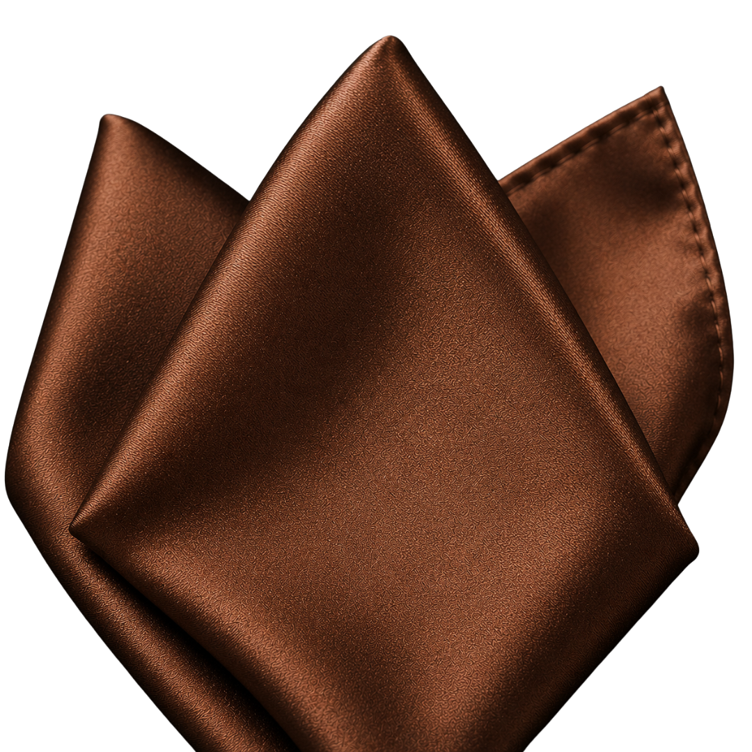 Premium Satin Pocket Square – Brown | Lound Clarry