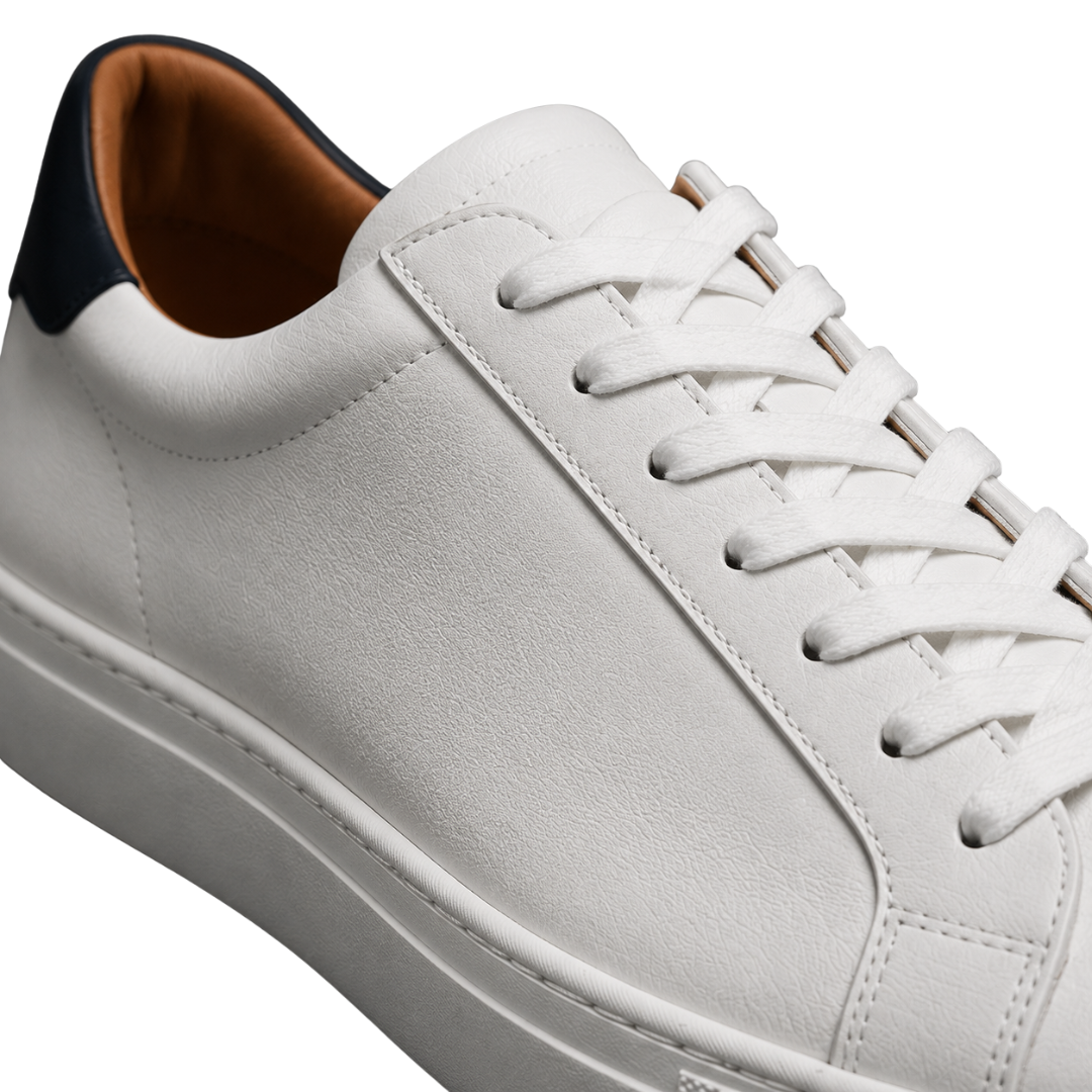 Premium Leather Low-Top Trainers – White | Lound Clarry