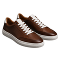 Premium Leather Casual Trainers – Brown &amp; White | Lound Clarry