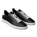 Premium Leather Casual Trainers – Black & White | Lound Clarry