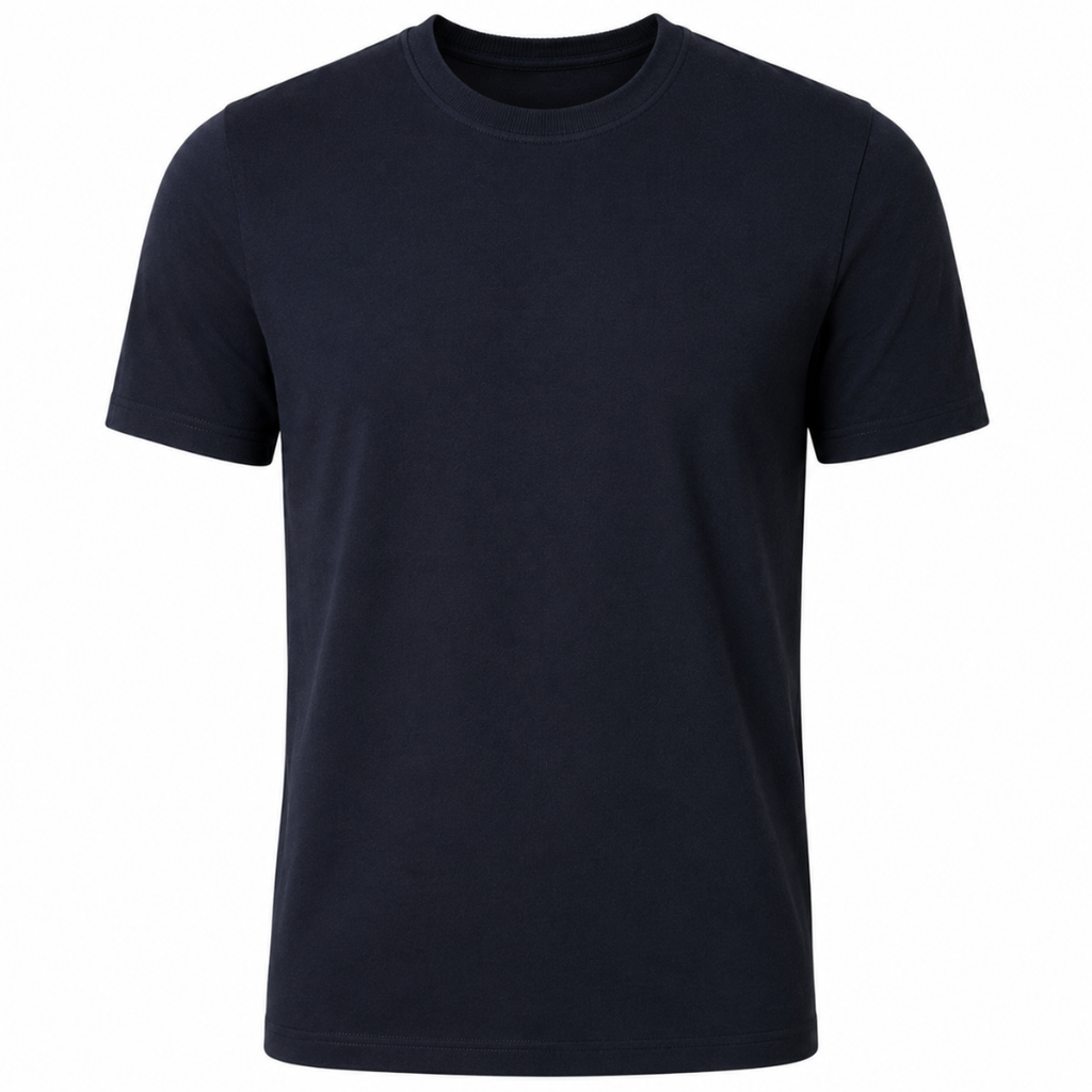 Premium Cotton Crew Neck T-Shirt – Navy | Lound Clarry