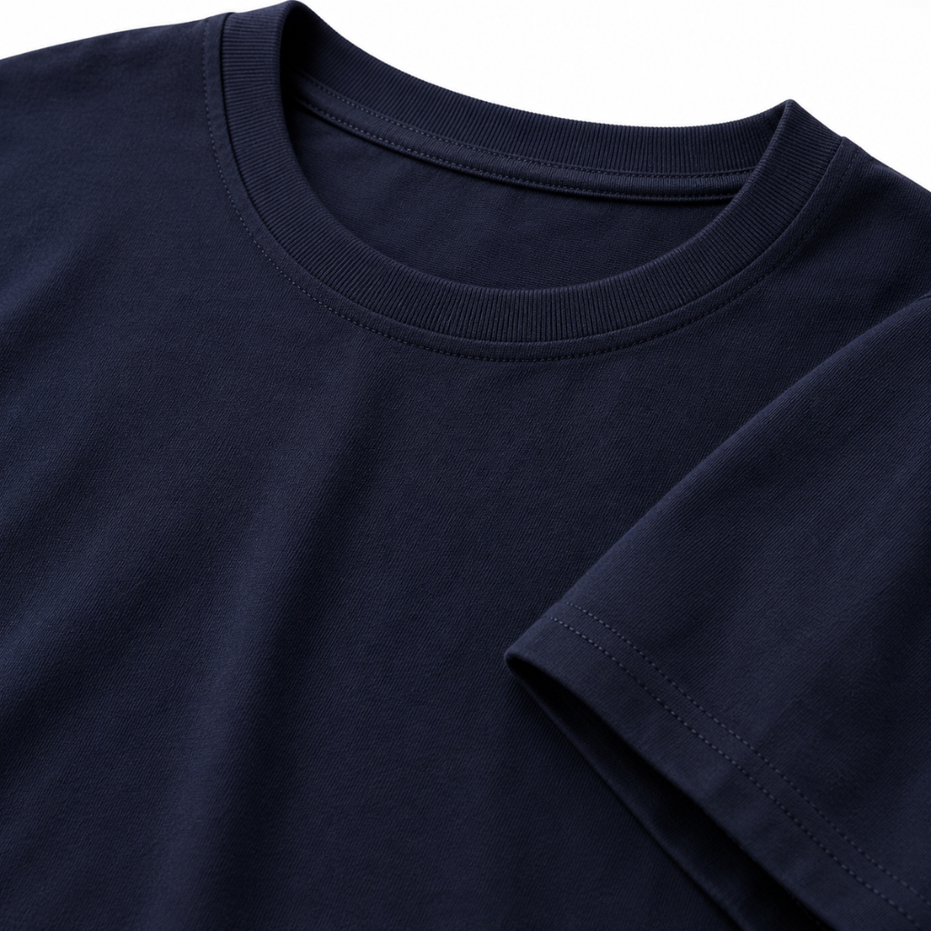 Premium Cotton Crew Neck T-Shirt – Navy | Lound Clarry